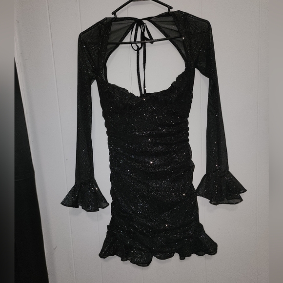 Baby Boo NWT Beautiful Sparkling Shrug Sleeve Dress - Picture 9 of 15